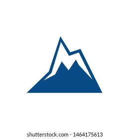 Simple mountain icon vector flat design