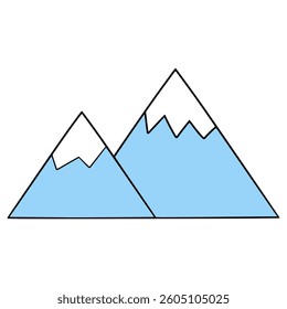 simple mountain illustration hand drawn isolated vector