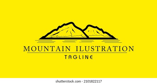 Simple a mountain illustration logo