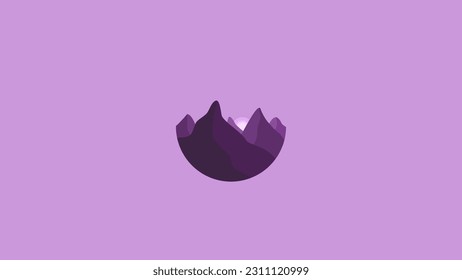 Simple mountain landscape design, for background or wallpaper, flat vector design