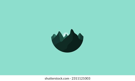 Simple mountain landscape design, for background or wallpaper, flat vector design