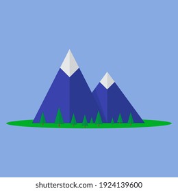 Eine einfache Berglandschaftsgrafik mit flachem Design. Perfekt für Kinderbücher, Wissensinhalte und mehr.