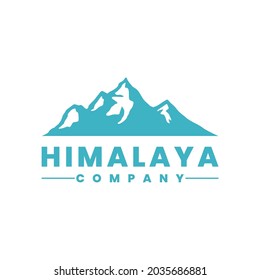 Simple Mountain Landscape Logo, Himalaya Mountains Vector