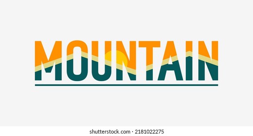 Diseño de vectores de letras de montaña simple en fondo blanco