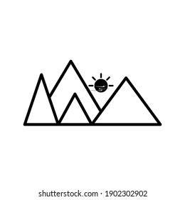 Simple mountain line icon. high quality black style vector icons