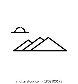 Simple mountain line icon. high quality black style vector icons