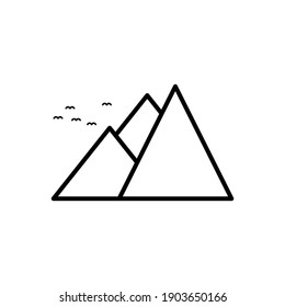 Simple mountain line icon. high quality black style vector icons