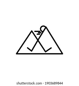 Simple mountain line icon. high quality black style vector icons