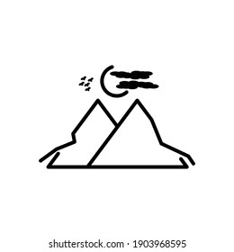 Simple mountain line icon. high quality black style vector icons