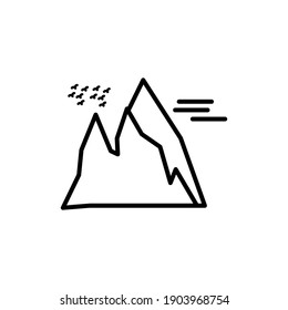 Simple mountain line icon. high quality black style vector icons
