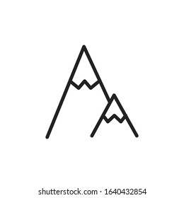 Simple mountain line icon. Stroke pictogram. Vector illustration isolated on a white background. Premium quality symbol. Vector sign for mobile app and web sites.