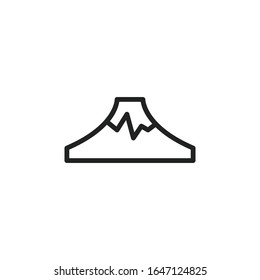 Einfache Berglinie Ikone. Piktogramm anheben. Vektorillustration einzeln auf weißem Hintergrund. Qualitätszeichen von Premium. Vektorillustration-Zeichen für mobile App und Webseiten.