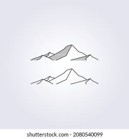 simple mountain line illustration icon logo template background vector design