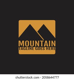 simple mountain logo, adventure, camper. vector illustration for business logo or icon