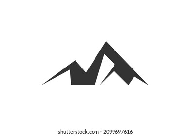 Logotipo de montaña simple, prendas de vestir, equipo exterior