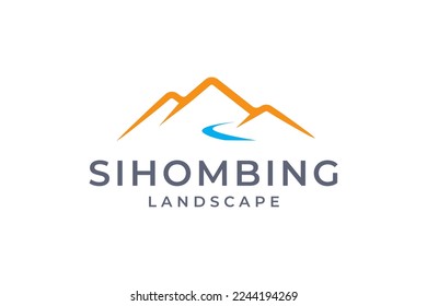 Simple mountain logo concept for business company