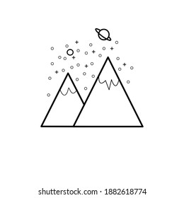 Simple mountain logo design black and white