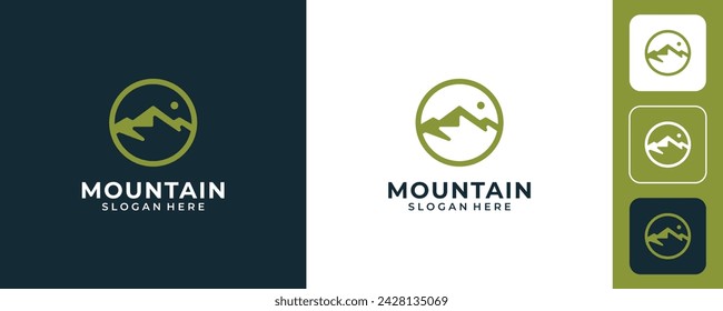 simple mountain logo design icon and vector