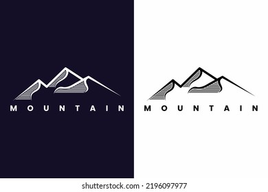 simple mountain logo design illustration