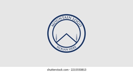 Simple mountain logo design with modern style premium vector
