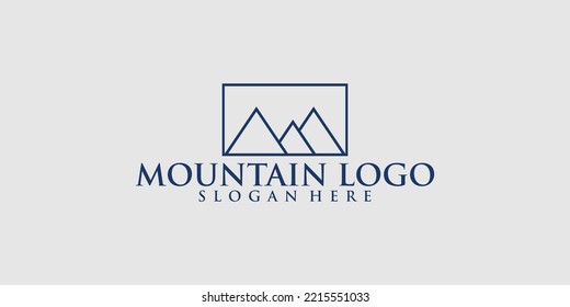 Simple mountain logo design with modern style premium vector