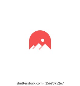 Plantilla de diseño de logotipo de montaña simple