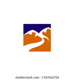 simple mountain logo design template