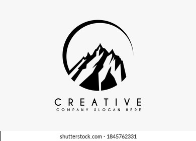 Simple Mountain logo design template element. Mountain icon design. Suitable for travel and summit logos isolated on white background