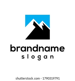 simple mountain logo design vector