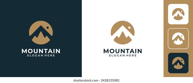 simple mountain logo design vector template.