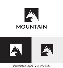 Simple Mountain logo design vector template