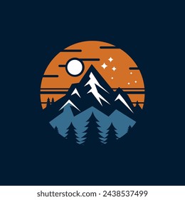 simple Mountain logo icon design template