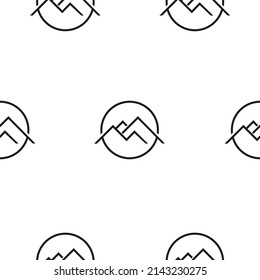 Logo de montaña simple, ilustración de icono. Ilustración vectorial. El fondo es impecable. Adecuado para papel de pared, textiles, cubierta, envoltura de regalo.
