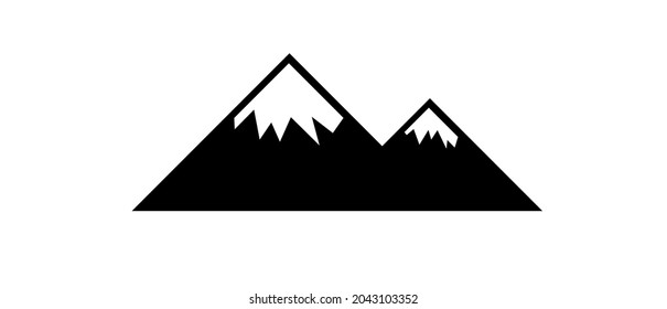 Simple Mountain Logo Icon On Flat Stock Vector (Royalty Free ...