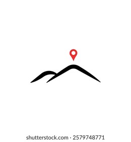 simple mountain logo like leadership. concept of victory determination and confidence or improve motivation. flat style trend modern abstract winner