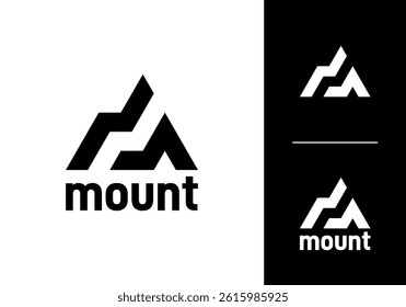 simple mountain logo line art creative modern design concept