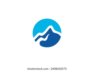 simple mountain logo, line style creative modern design concept