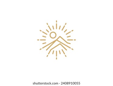 logotipo de montaña simple, concepto de diseño moderno de línea