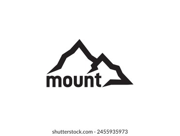 logotipo simple de la montaña, estilo de la línea de diseño moderno creativo Vector