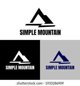 Logo de Montaña simple blanco minimalista