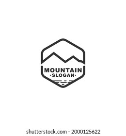 simple mountain logo on white background