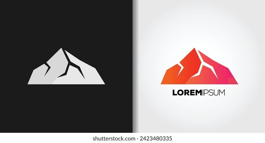 simple mountain logo set vector