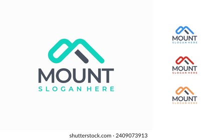 logotipo de montaña simple, símbolo de montaña único, utilizable para logotipos de empresas y marcas. Elemento de plantilla de diseño de logotipo de vectores planos.