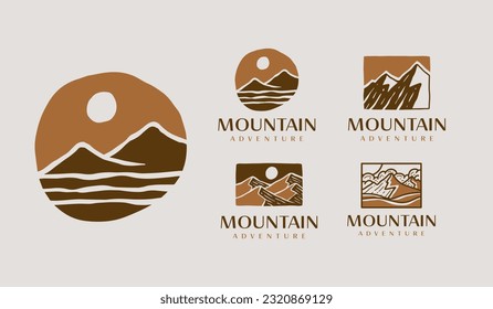 Simple Mountain Logo. Universal creative premium symbol. Vector sign icon logo template. Vector illustration