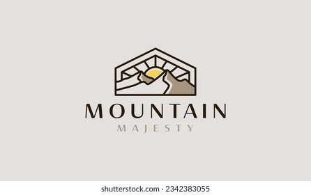 Simple Mountain Logo. Universal creative premium symbol. Vector sign icon logo template. Vector illustration