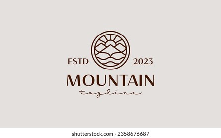 Simple Mountain Logo. Universal creative premium symbol. Vector sign icon logo template. Vector illustration