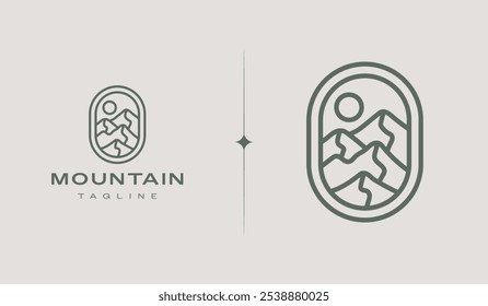 Simple Mountain Logo. Universal creative premium symbol. Vector sign icon logo template. Vector illustration