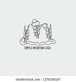 simple mountain logo vector template with modern design