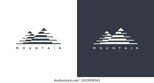 simple mountain logo .mountain vector logo template created with lines	
