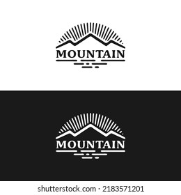 simple mountain logo in vintage style